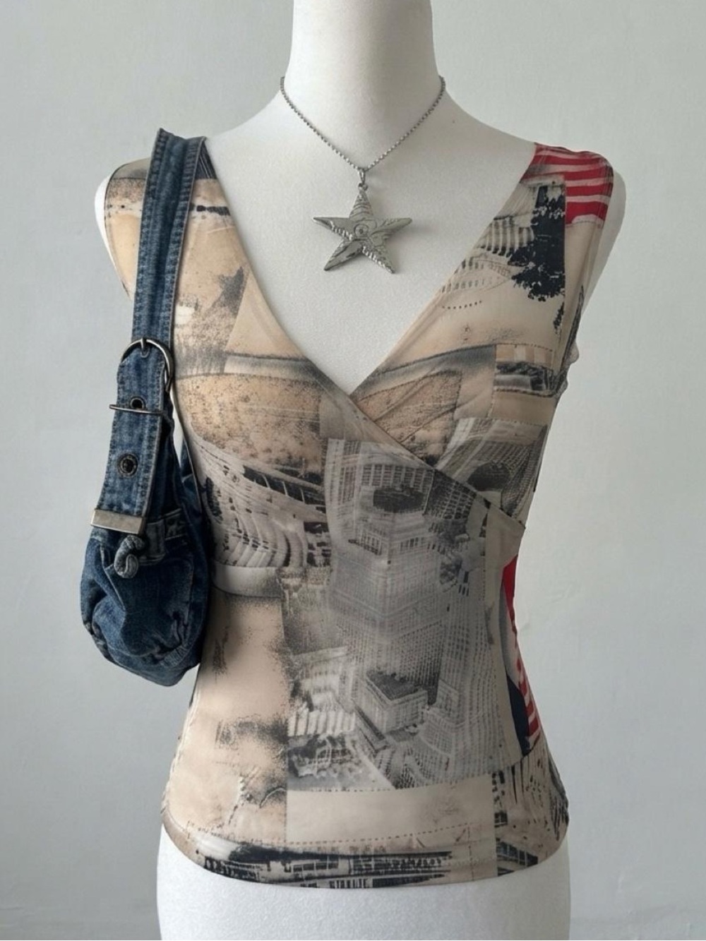 All over graphic vintage Y2K tank top